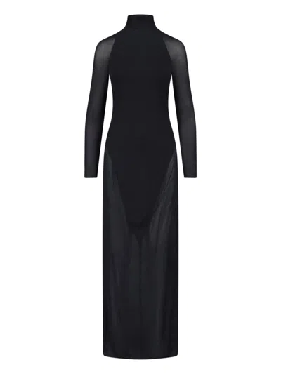 Alaïa Slim Maxi Dress In Black