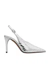 Alaïa Escarpin 90 Mirrored-leather Slingback Pumps In Argent