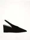 Alaïa Cube Wedge Slingbacks In Suede In Black