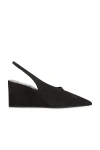 Alaïa Cube Wedge Slingbacks In Suede In Black