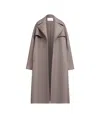 Alaïa Layered Collar Slit-sleeve Trench Coat In Gray