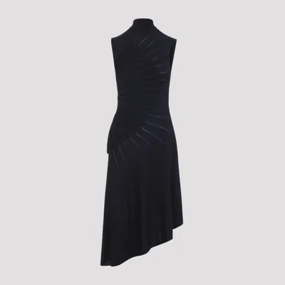 Alaïa Alaia Sm Scupting Long Navy Knit Dress In Black