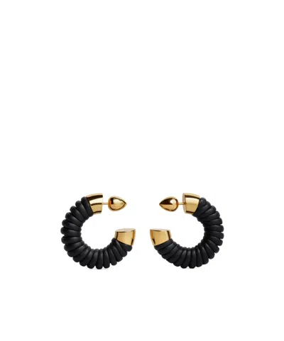 Alaïa Small Bobine Hoops In Black