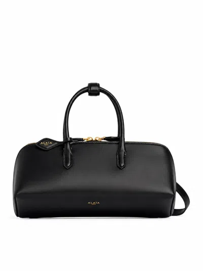 Alaïa Small Delta Bag In Box Calfskin In Black