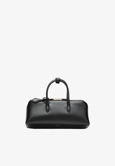 Alaïa Small Delta Leather Handbag In Black