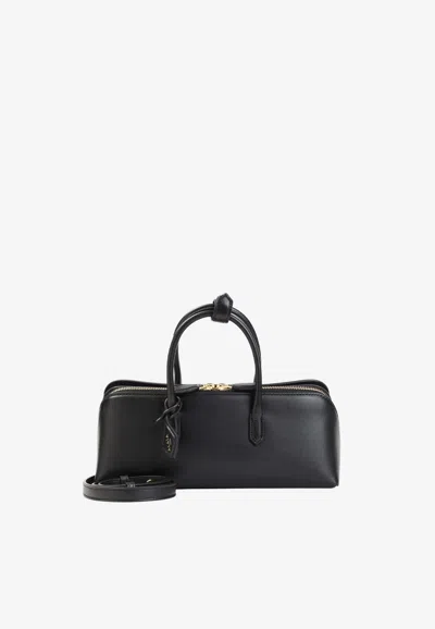 Alaïa Small Delta Leather Handbag In Black