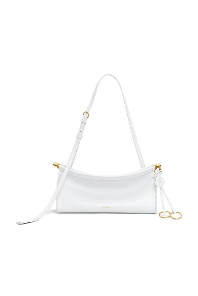 Alaïa Womens Blanc Optique Le Click East West Medium Leather Shoulder Bag In 010 Blanc Optique