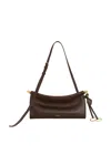 Alaïa Le Click Small Shoulder Bag In Glossy Leather In 730 Marron Fonce