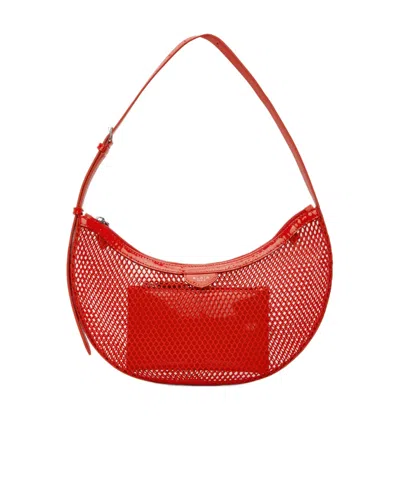 Alaïa Small Half-moon Fishing Net Underarm Bag In Red