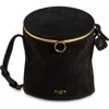 Alaïa Small La Canette Suede Crossbody Bag In Black