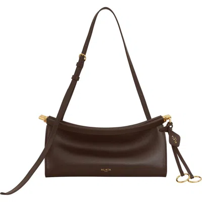 ALAÏA ALAÏA SMALL LE CLICK EAST/WEST LEATHER SHOULDER BAG