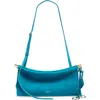 Alaïa Small Le Click East/west Suede Shoulder Bag In Blue