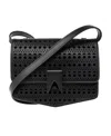 Alaïa Perforated Leather Le Papa Small Crossbody Bag In Black