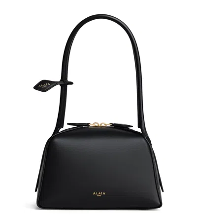Alaïa Small Leather Le Bouledogue Shoulder Bag In Black