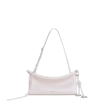 Alaïa Small Leather Le Click East West Shoulder Bag In Pink