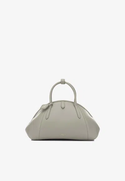 Alaïa Small Purse Calfskin Top Handle Bag In White