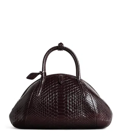 Alaïa Small Snakeskin Purse Top-handle Bag In Red