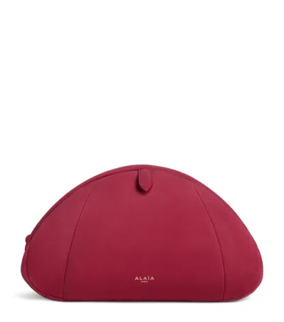 Alaïa Small Suede Purse Clutch Bag In Pink