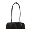 Alaïa Le Teckel Small Leather-trimmed Calf Hair Shoulder Bag In Black