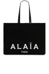 Alaïa Compact Structured Tote Handles In Noir