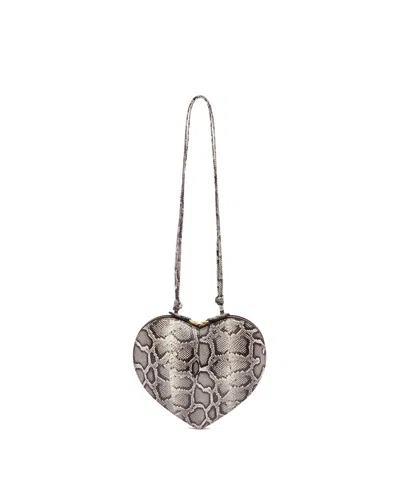 Alaïa Snake Print Le Coeur Bag In Gray