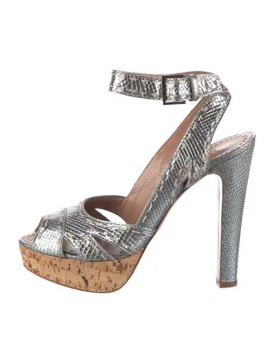 Pre-owned Alaïa Snakeskin Animal Print Pumps In Silver
