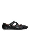 Alaïa Snakeskin Ballet Flats In Black