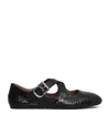 Alaïa Snakeskin Ballet Flats In Black