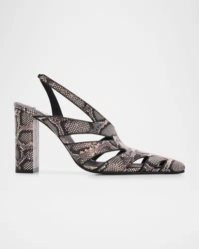 Alaïa Snakeskin Leather Cutout Slingback Pumps In Multi