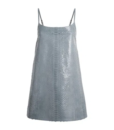 Alaïa Snakeskin Mini Dress In Gray