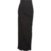 Alaïa Soft Jersey Draped Maxi Skirt In Black