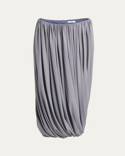 Alaïa Soft Jersey Twisted Draped Skirt In Gray
