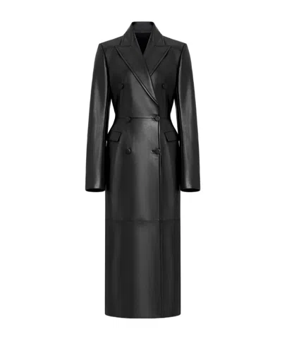 Alaïa Soft Lambskin Tailored Coat In Black