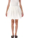 Alaïa Alaia Soft Nylon Bubble Mini Skirt In White