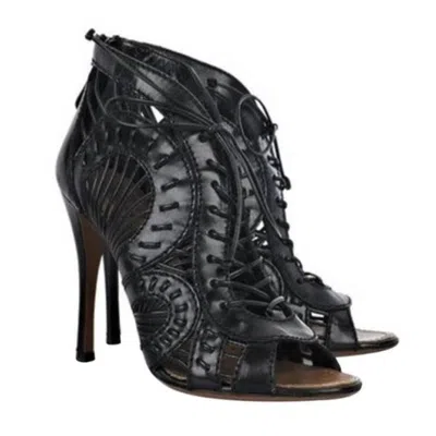 Pre-owned Alaïa Alaia Sold Out Brand New Black Cut Out Gladiator Heels Seen On Red Carpet $2, 700