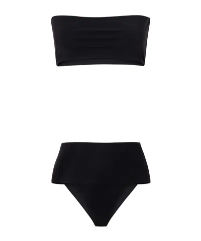Alaïa Solid Color Bikini Tops In Black