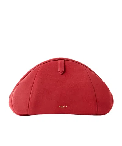 ALAÏA SOLID COLOR SUEDE CLUTCH
