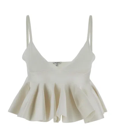 Alaïa Spaghetti Strap Top In Ivory