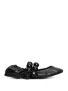 Alaïa Embellished Crinkled-leather Ballet Flats