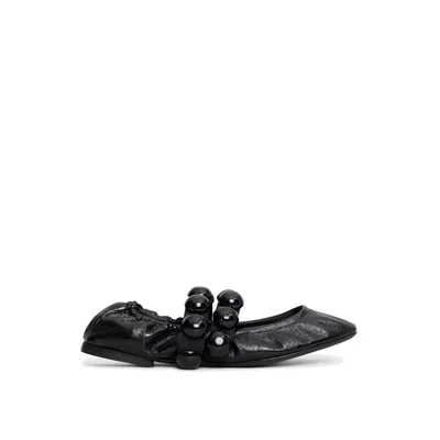 Alaïa Sphere Leather Mary Jane Flats In Black