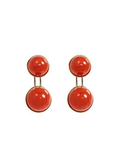 Alaïa Spherical Detail Earrings In Brown