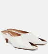 Alaïa Leather Peep-toe Kitten Mules In White
