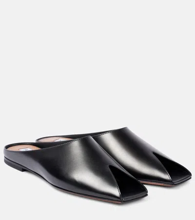 Alaïa Spike Leather Mules In 999 - Noir