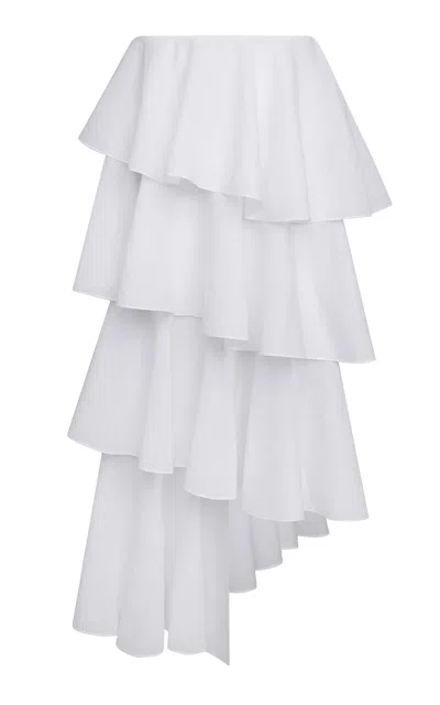 Alaïa Spiral Cotton-linen Skirt