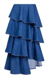 Alaïa Spiral Denim Skirt