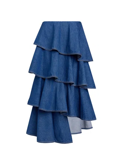 Alaïa Spiral Denim Skirt