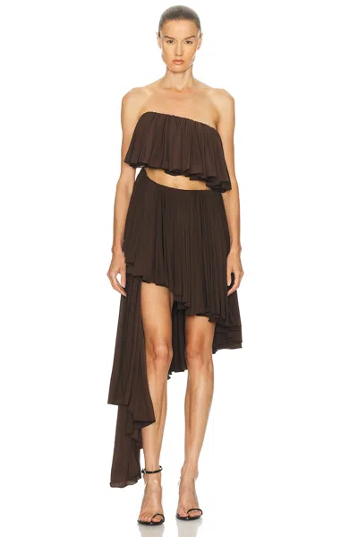 Alaïa Spiral Dress In Brown