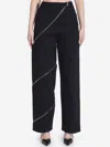 Alaïa Womens Noir Alaia Spiral Two-patch-pockets Wide-leg High-rise Denim-blend Trousers In Black