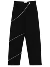Alaïa Womens Noir Alaia Spiral Two-patch-pockets Wide-leg High-rise Denim-blend Trousers In Black