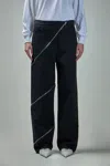 Alaïa Womens Noir Alaia Spiral Two-patch-pockets Wide-leg High-rise Denim-blend Trousers In Black